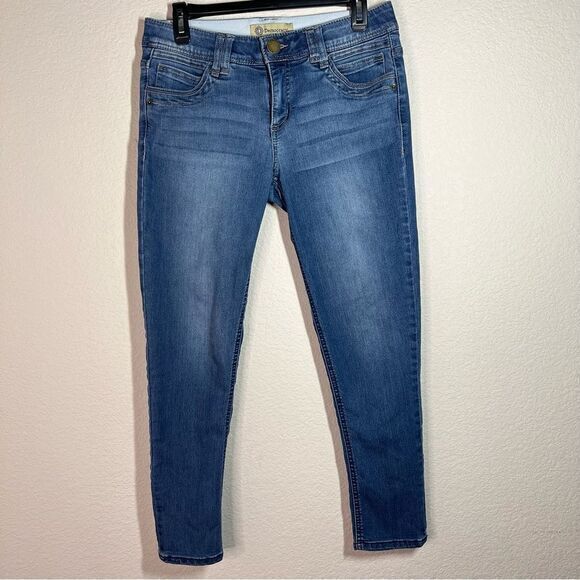 Democracy Blue Denim "Ab"‎ Technology Mid Rise Ankle Skinny Jeans Womens Size 6 - Picture 1 of 9
